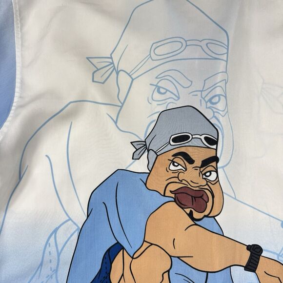 VTG Jafari Outfitters Fat Albert Cartoon Blunt Shirt Men's XL All Over Print SS - Picture 10 of 13